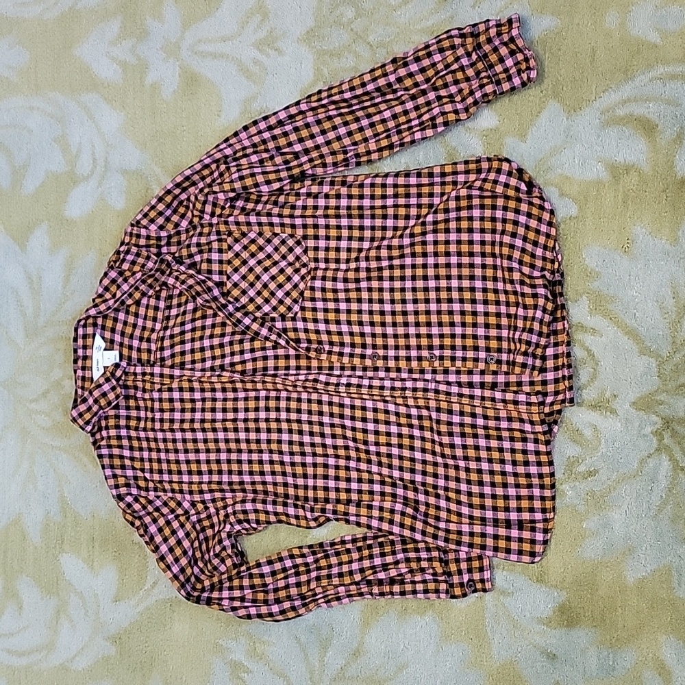 Plaid Button Down- L
